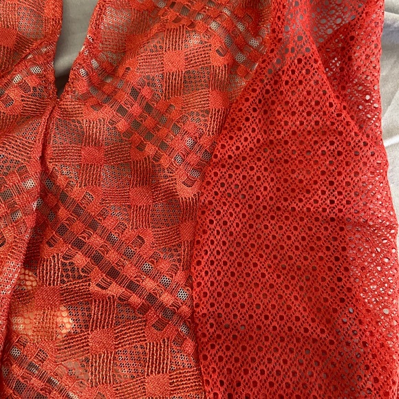 NEW VS ORANGE LACE LINGERIE - L - Picture 2 of 4